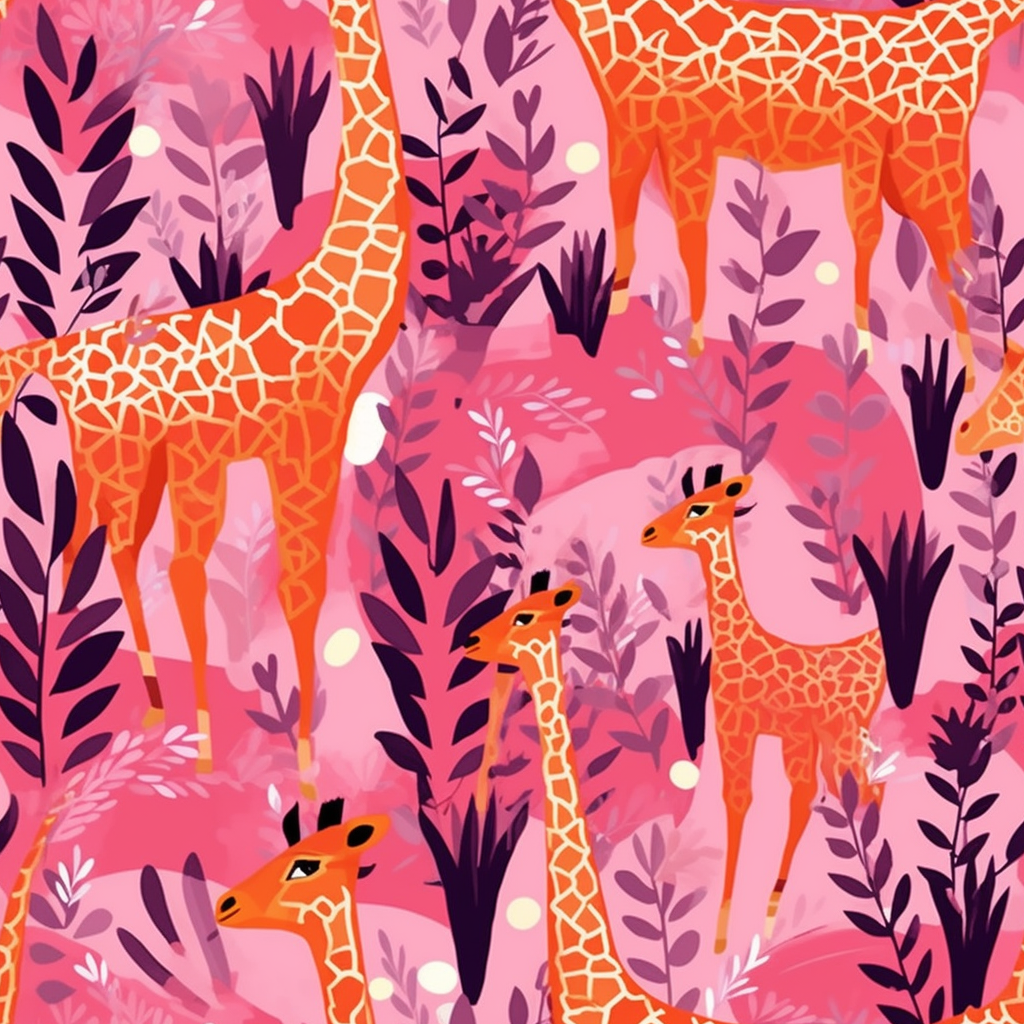 pink giraffe pattern by Jodi VanDerVon